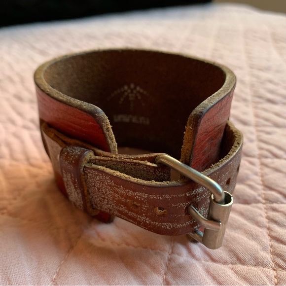 URANIUM Red & Gray leather bracelet - Wrap Strap -  Buckle Closure - Adjustable - Picture 12 of 12